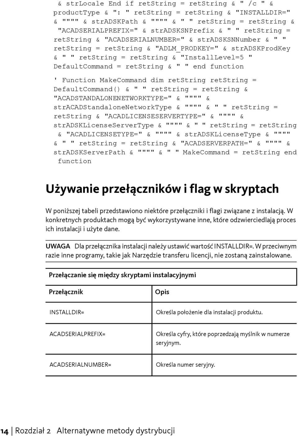 DefaultCommand = retstring & " " end function ' Function MakeCommand dim retstring retstring = DefaultCommand() & " " retstring = retstring & "ACADSTANDALONENETWORKTYPE=" & """" &