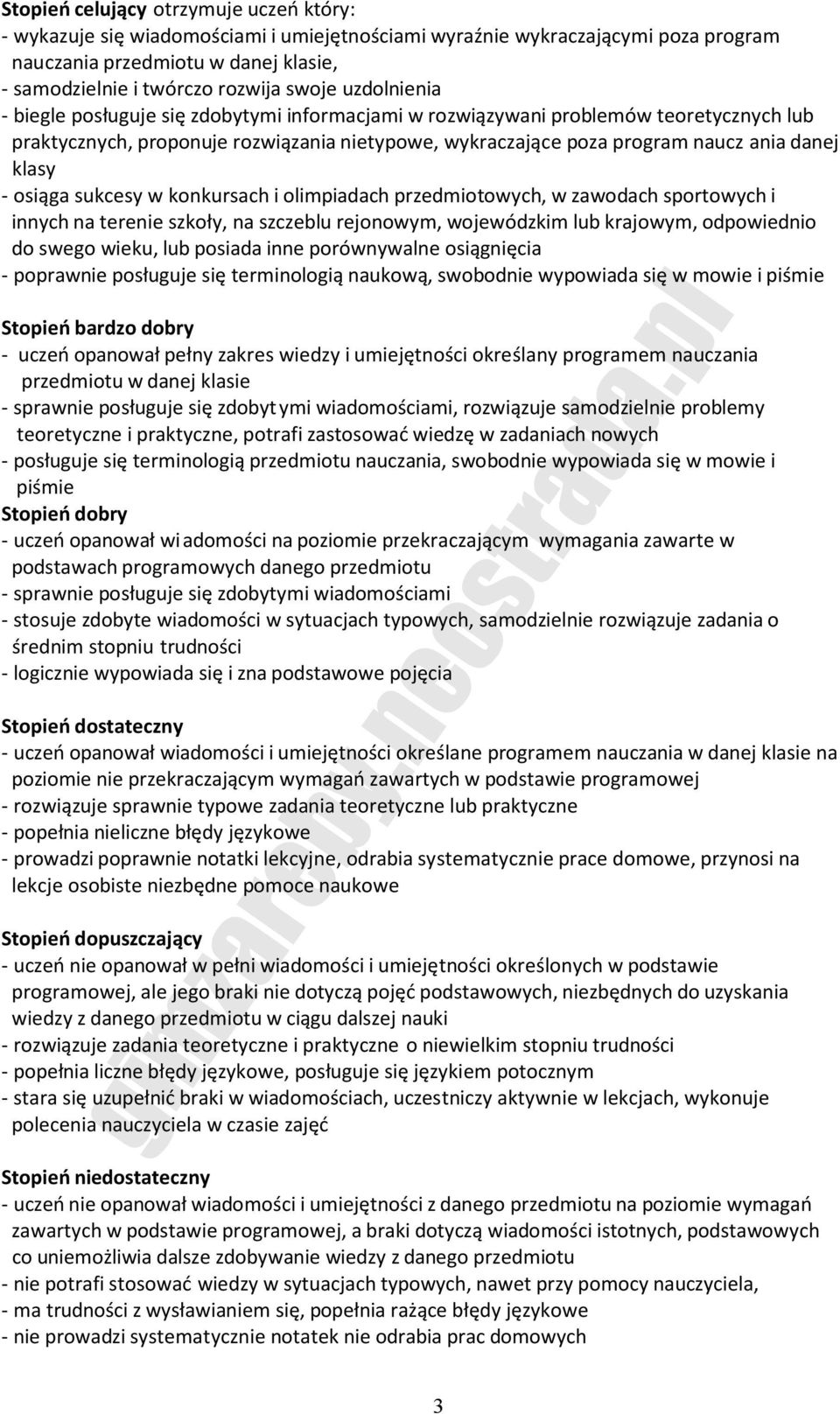 osiąga sukcesy w konkursach i olimpiadach przedmiotowych, w zawodach sportowych i innych na terenie szkoły, na szczeblu rejonowym, wojewódzkim lub krajowym, odpowiednio do swego wieku, lub posiada