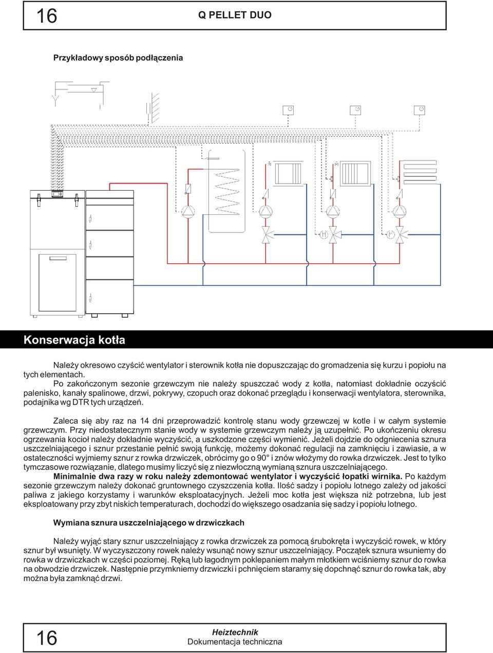 sterownika, podajnika wg DTR tych urz¹dzeñ. Zaleca siê aby raz na 14 dni przeprowadziæ kontrolê stanu wody grzewczej w kotle i w ca³ym systemie grzewczym.