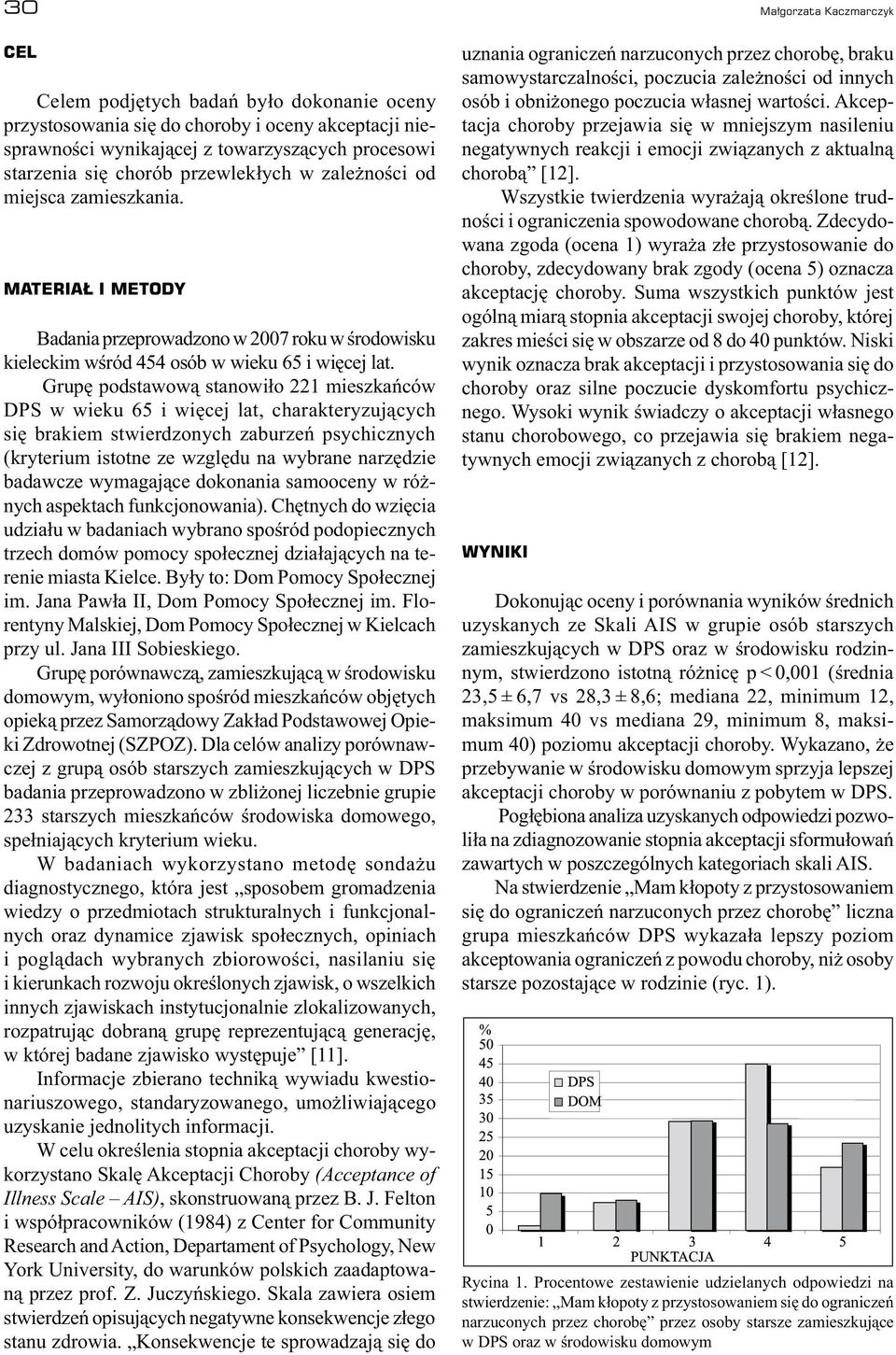 Grupę podstawową stanowiło 221 mieszkańców DPS w wieku 65 i więcej lat, charakteryzujących się brakiem stwierdzonych zaburzeń psychicznych (kryterium istotne ze względu na wybrane narzędzie badawcze