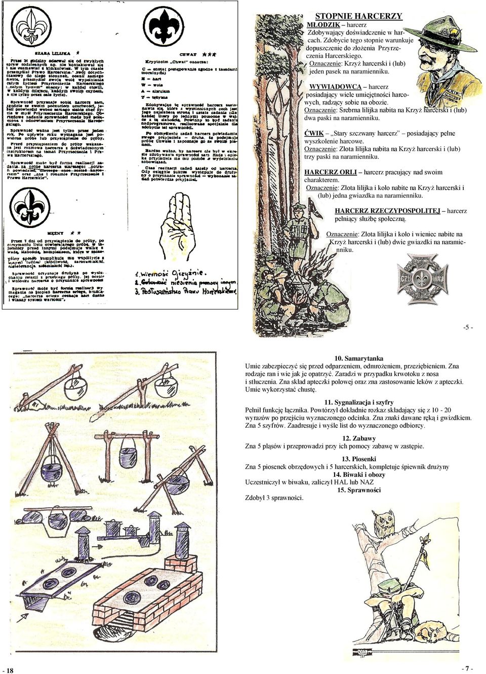 Oznaczenie: Srebrna lilijka nabita na Krzyż harcerski i (lub) dwa paski na naramienniku. ĆWIK Stary szczwany harcerz posiadający pełne wyszkolenie harcowe.
