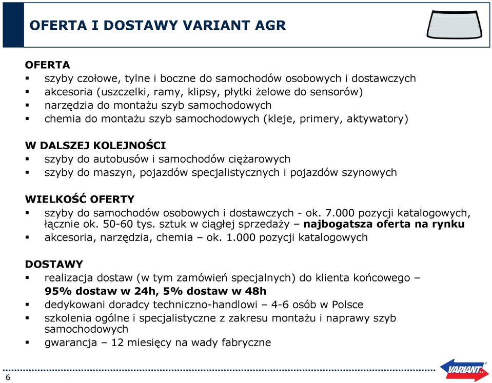 szynowych WIELKOŚĆ OFERTY szyby do samochodów osobowych i dostawczych - ok. 7.000 pozycji katalogowych, łącznie ok. 50-60 tys.