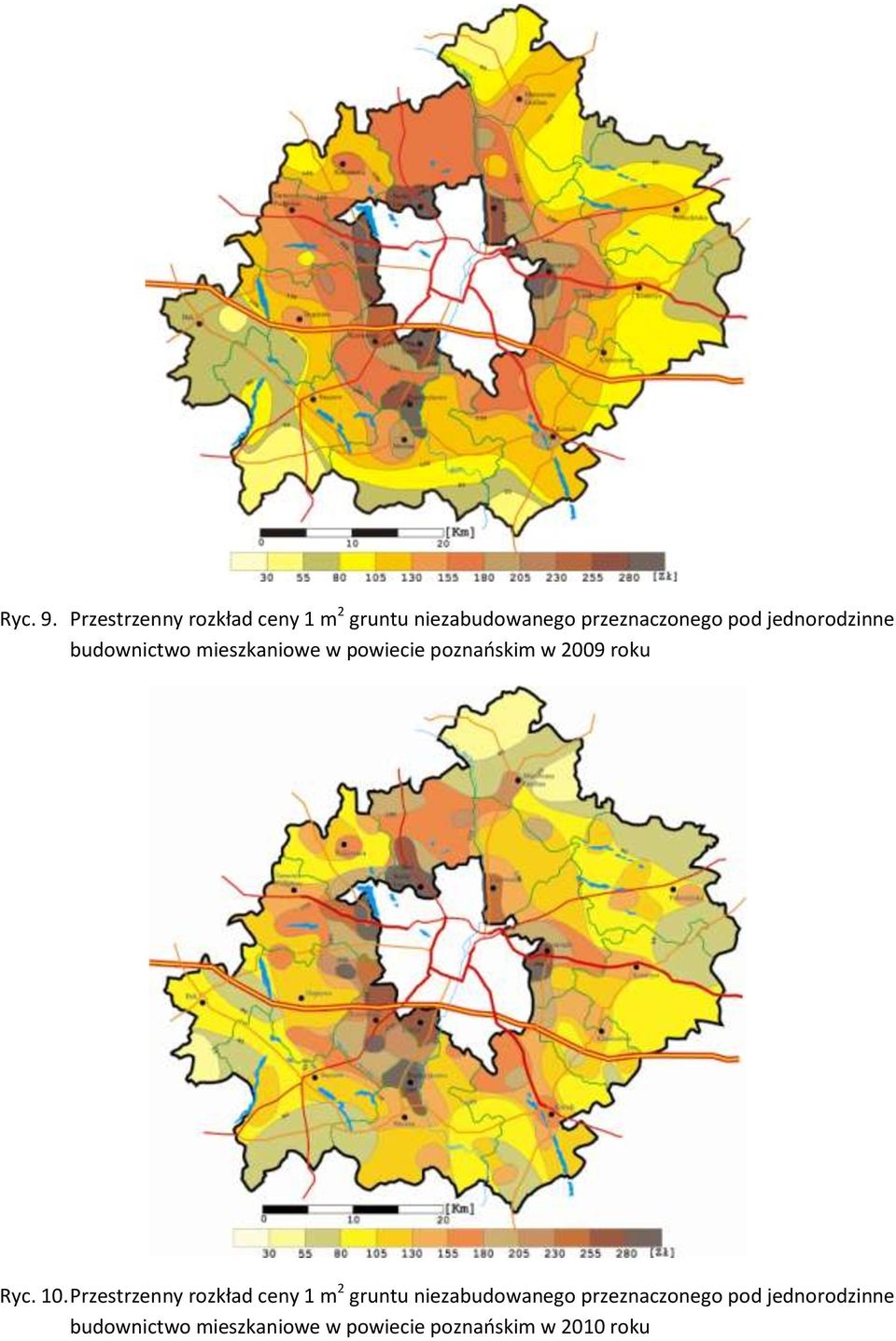 jednorodzinne budownictwo mieszkaniowe w powiecie poznańskim w 2009 roku Ryc.