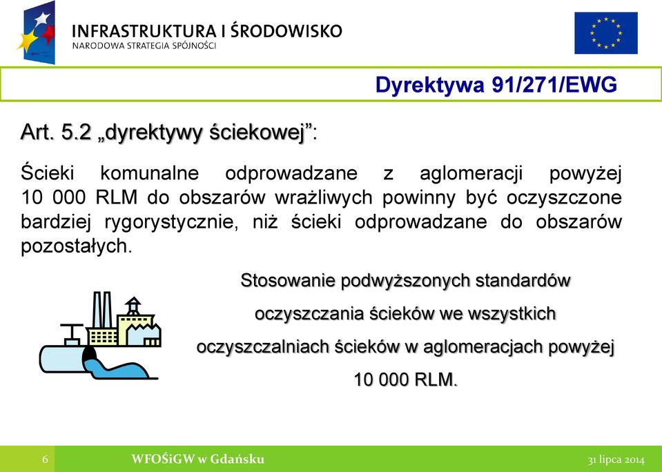 wrażliwych powinny być oczyszczone bardziej rygorystycznie, niż ścieki odprowadzane do obszarów