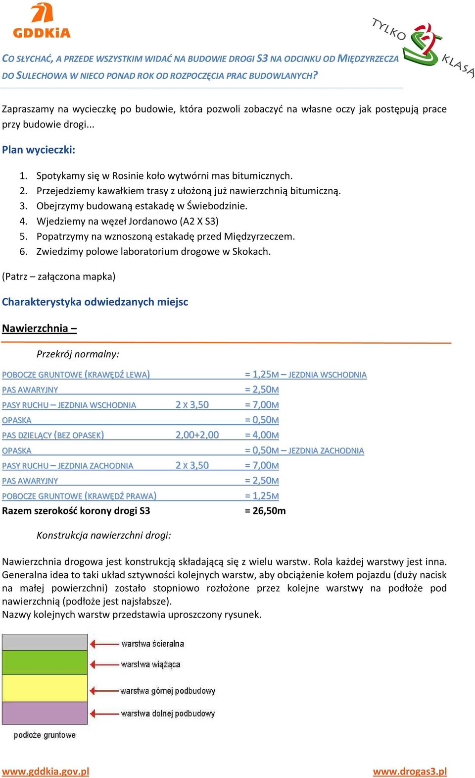 Przejedziemy kawałkiem trasy z ułożoną już nawierzchnią bitumiczną. 3. Obejrzymy budowaną estakadę w Świebodzinie. 4. Wjedziemy na węzeł Jordanowo (A2 X S3) 5.