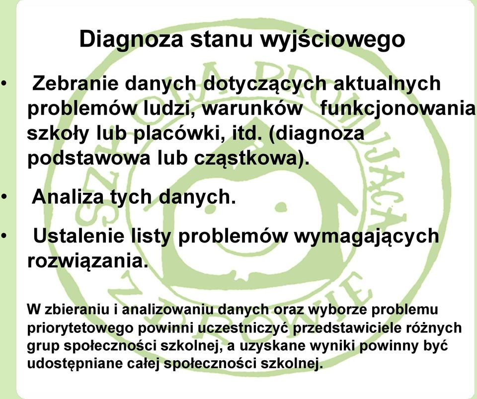 Ustalenie listy problemów wymagających rozwiązania.