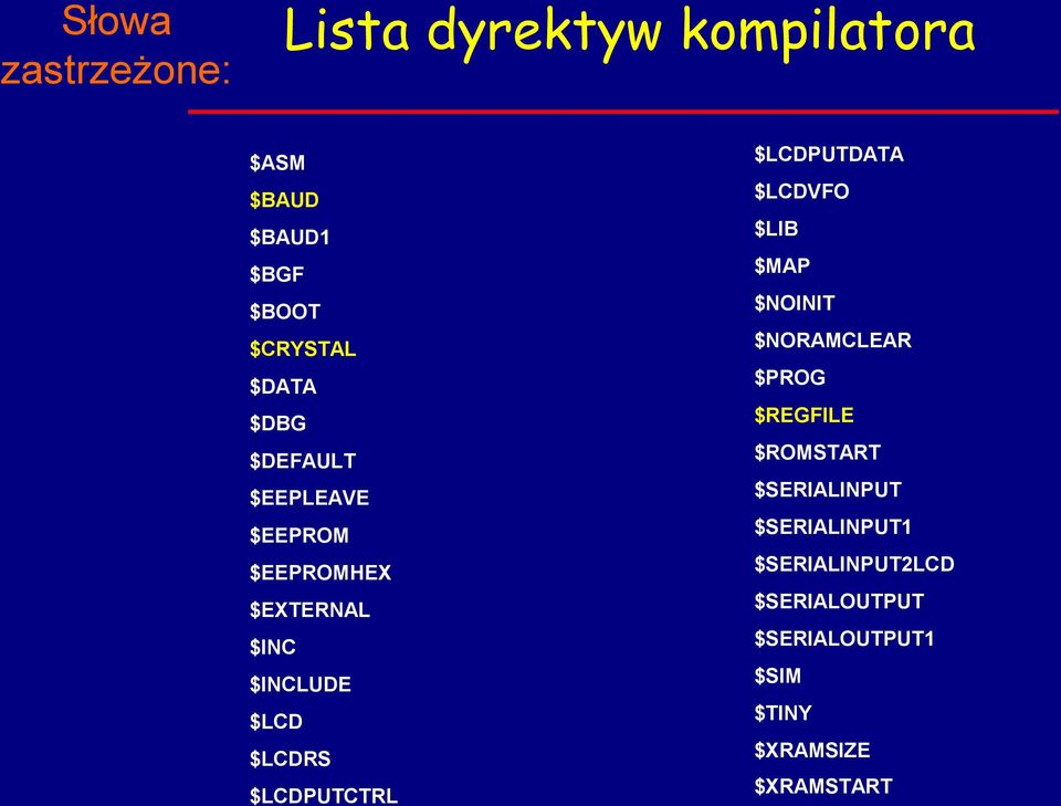 $EEPLEAVE $SERIALINPUT $EEPROM $SERIALINPUT1 $EEPROMHEX $SERIALINPUT2LCD $EXTERNAL