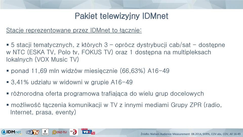 ponad 11,69 mln widzów miesięcznie (66,63%) A16-49 3,41% udziału w widowni w grupie A16-49 2,97% udziału w widowni w grupie A16-49 w czerwcu dzięki Fokus TV różnorodna oferta programowa trafiająca do