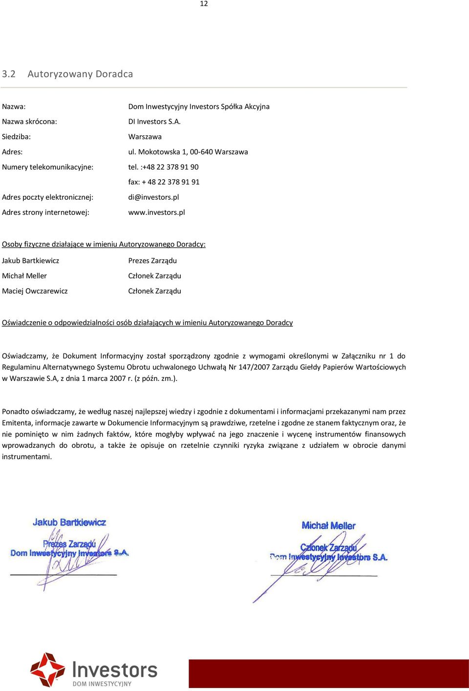 pl Adres strony internetowej: www.investors.