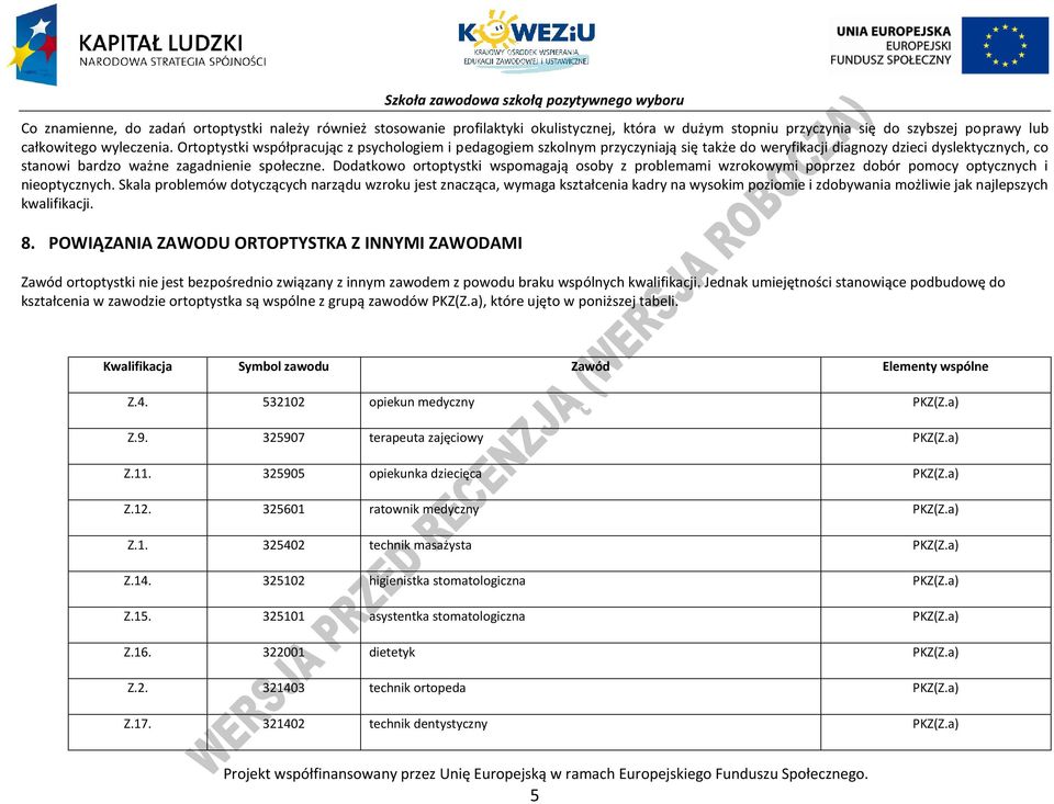 Dodatkowo ortoptystki wspomagają osoby z problemami wzrokowymi poprzez dobór pomocy optycznych i nieoptycznych.