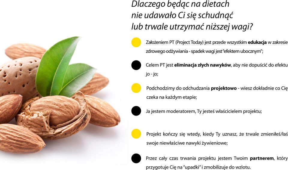 nawyków, aby nie dopuścić do efektu jo - jo; Podchodzimy do odchudzania projektowo - wiesz dokładnie co Cię czeka na każdym etapie; Ja jestem moderatorem, Ty