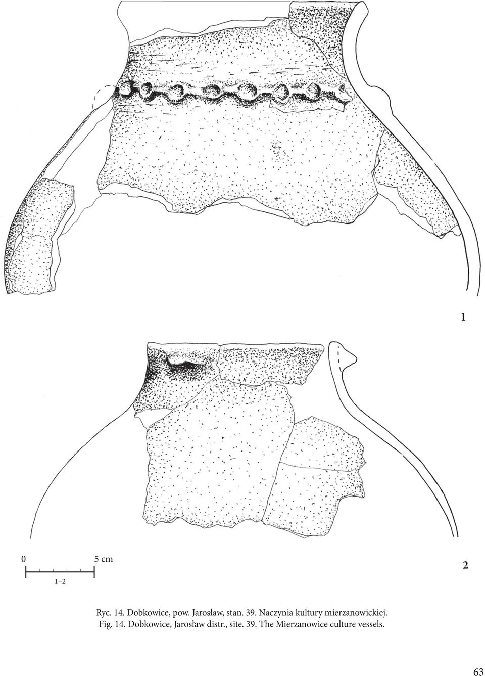 Naczynia kultury mierzanowickiej. Fig. 14.