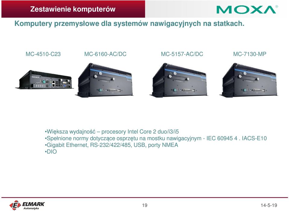 MC-4510-C23 MC-6160-AC/DC MC-5157-AC/DC MC-7130-MP Większa wydajność procesory