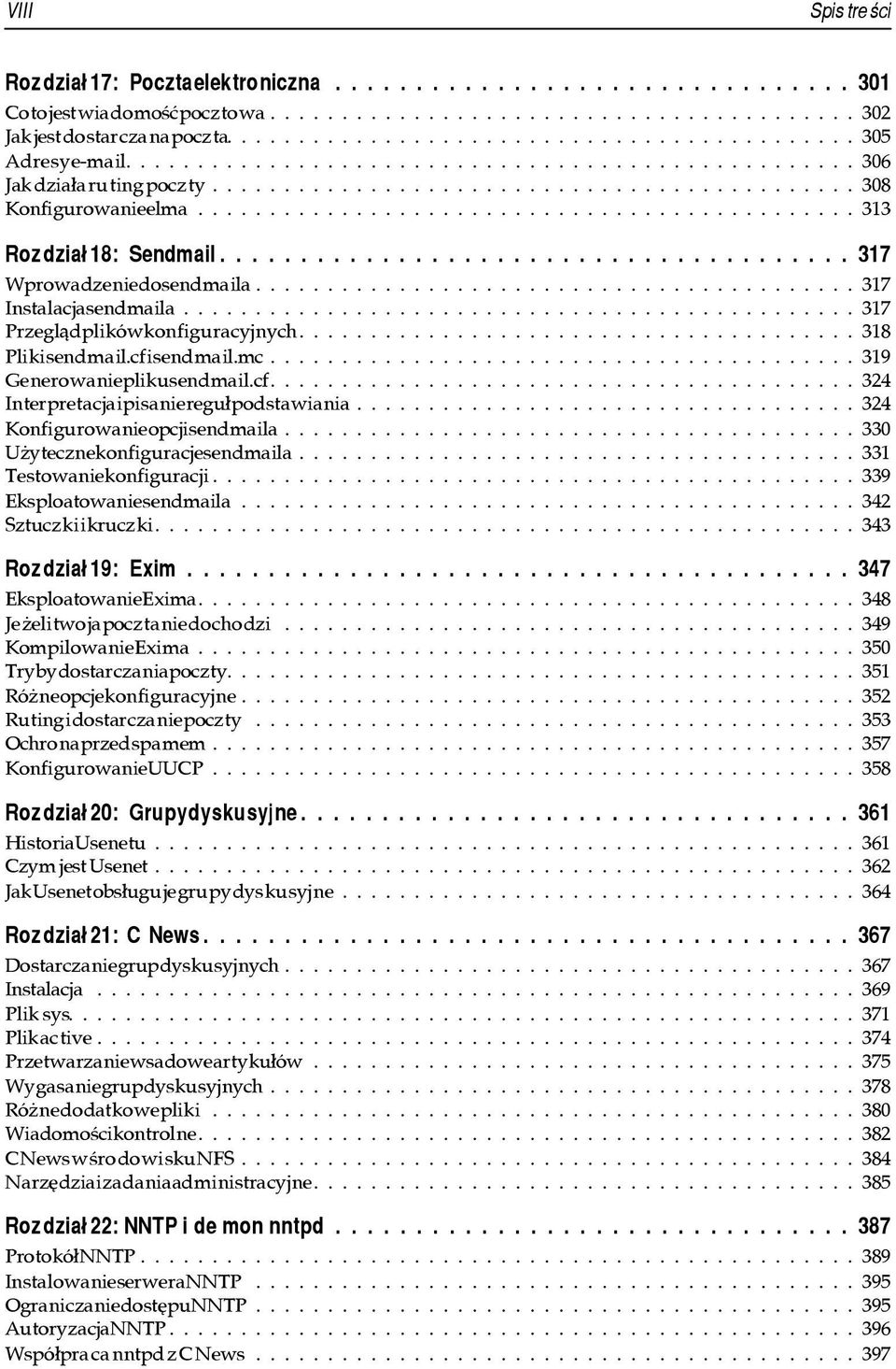 ..317 Przegl¹d pli ków kon fi gu ra cyj nych....318 Pli ki send ma il.cf i send ma il.mc...319 Ge ne ro wa nie pli ku send ma il.cf....324 In ter pre ta cja i pi sa nie regu³ pod sta wia nia.
