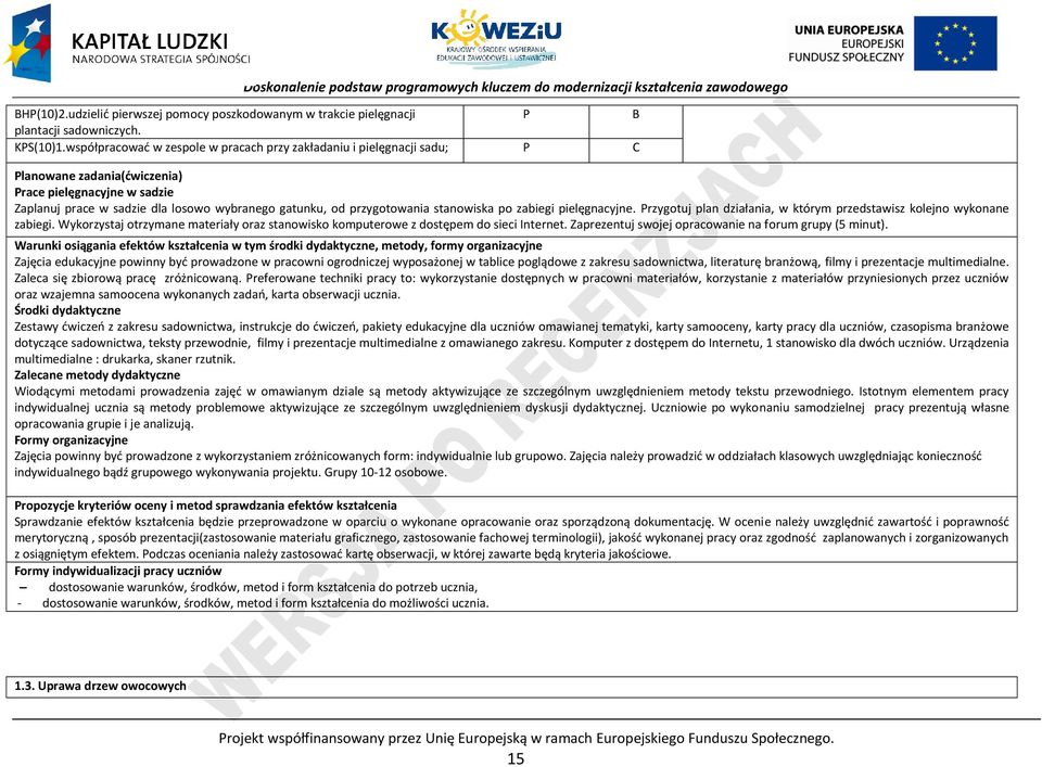 stanowiska po zabiegi pielęgnacyjne. rzygotuj plan działania, w którym przedstawisz kolejno wykonane zabiegi. Wykorzystaj otrzymane materiały oraz stanowisko komputerowe z dostępem do sieci Internet.