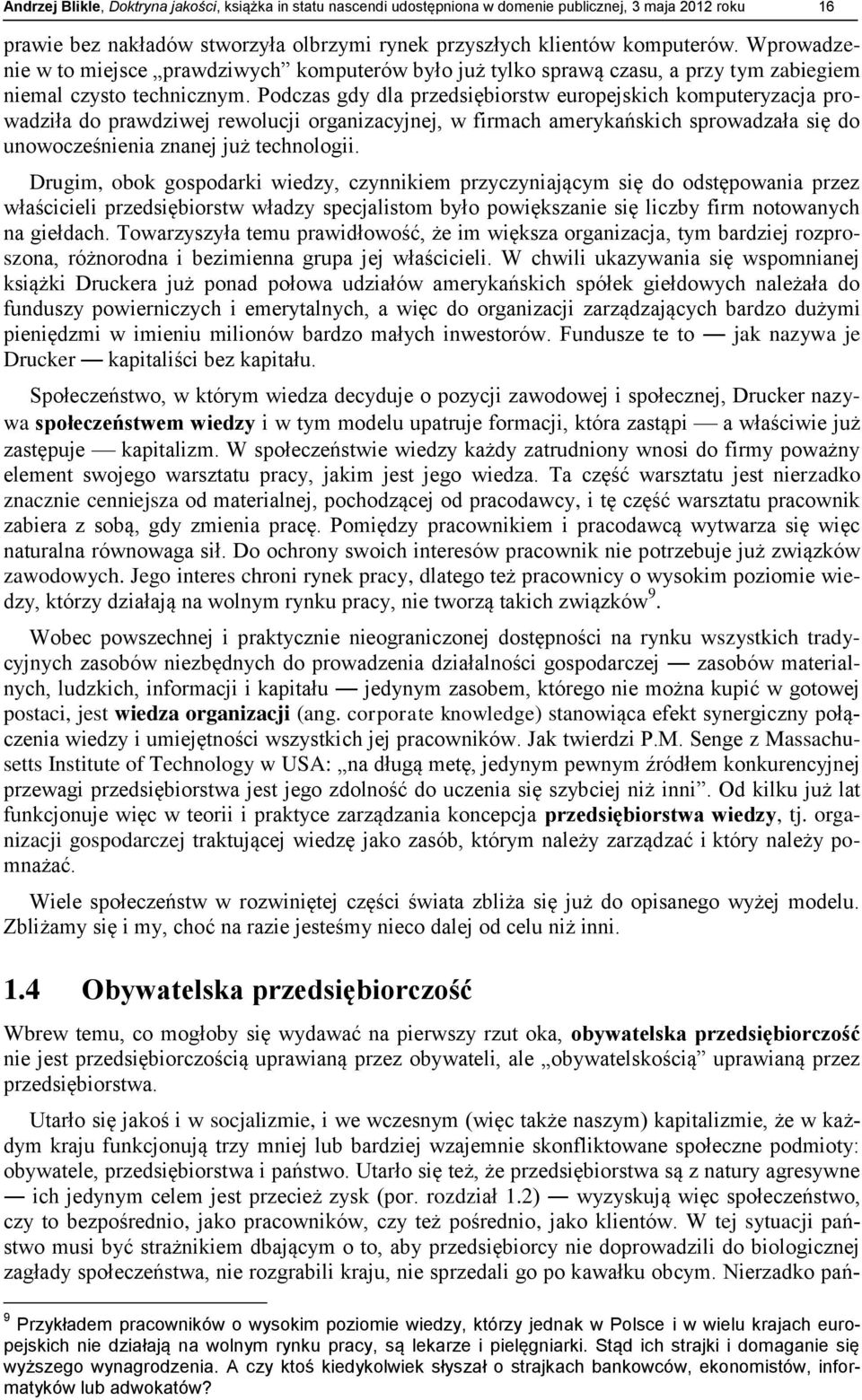 Podczas gdy dla przedsiębiorstw europejskich komputeryzacja prowadziła do prawdziwej rewolucji organizacyjnej, w firmach amerykańskich sprowadzała się do unowocześnienia znanej już technologii.