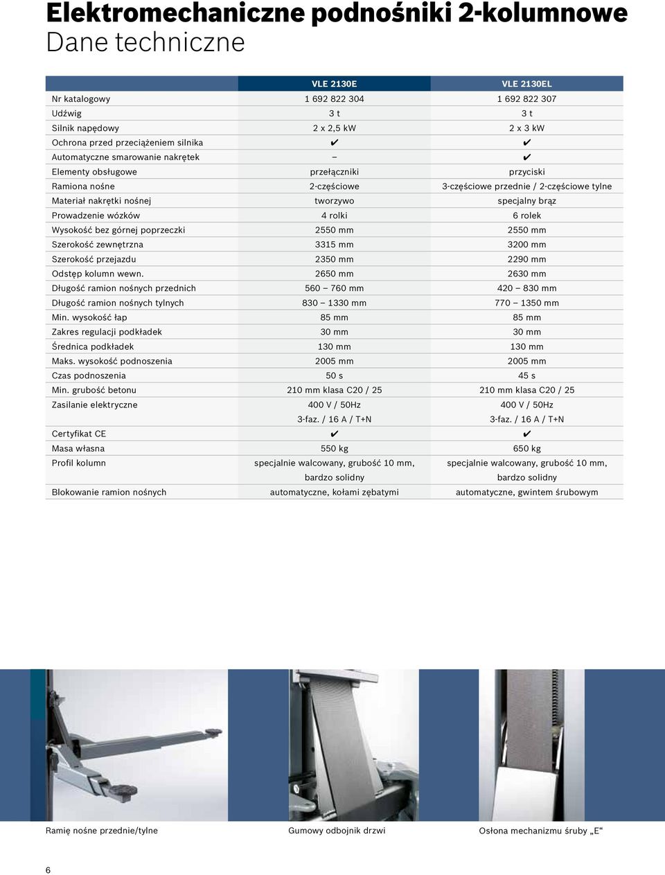 brąz Prowadzenie wózków 4 rolki 6 rolek Wysokość bez górnej poprzeczki 2550 mm 2550 mm Szerokość zewnętrzna 3315 mm 3200 mm Szerokość przejazdu 2350 mm 2290 mm Odstęp kolumn wewn.