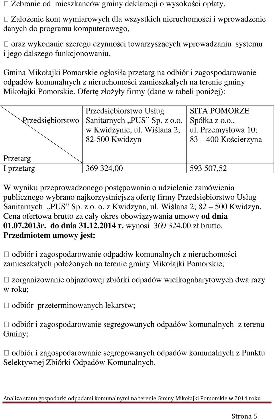 Gmina Mikołajki Pomorskie ogłosiła przetarg na odbiór i zagospodarowanie odpadów komunalnych z nieruchomości zamieszkałych na terenie gminy Mikołajki Pomorskie.