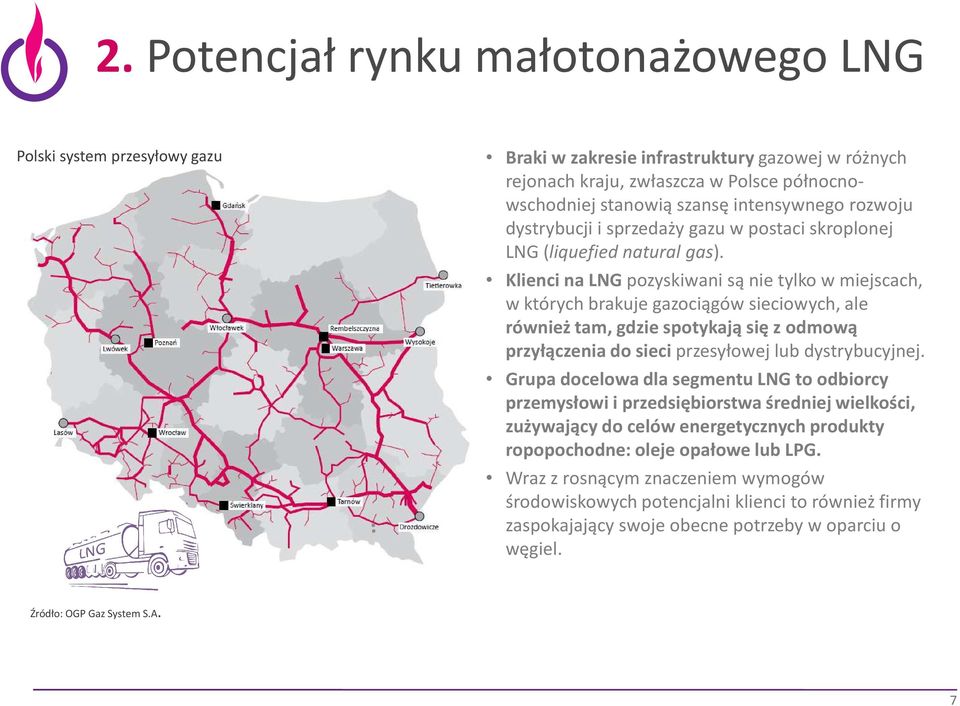 Klienci na LNG pozyskiwani są nie tylko w miejscach, w których brakuje gazociągów sieciowych, ale również tam, gdzie spotykają się z odmową przyłączenia do sieci przesyłowej lub dystrybucyjnej.