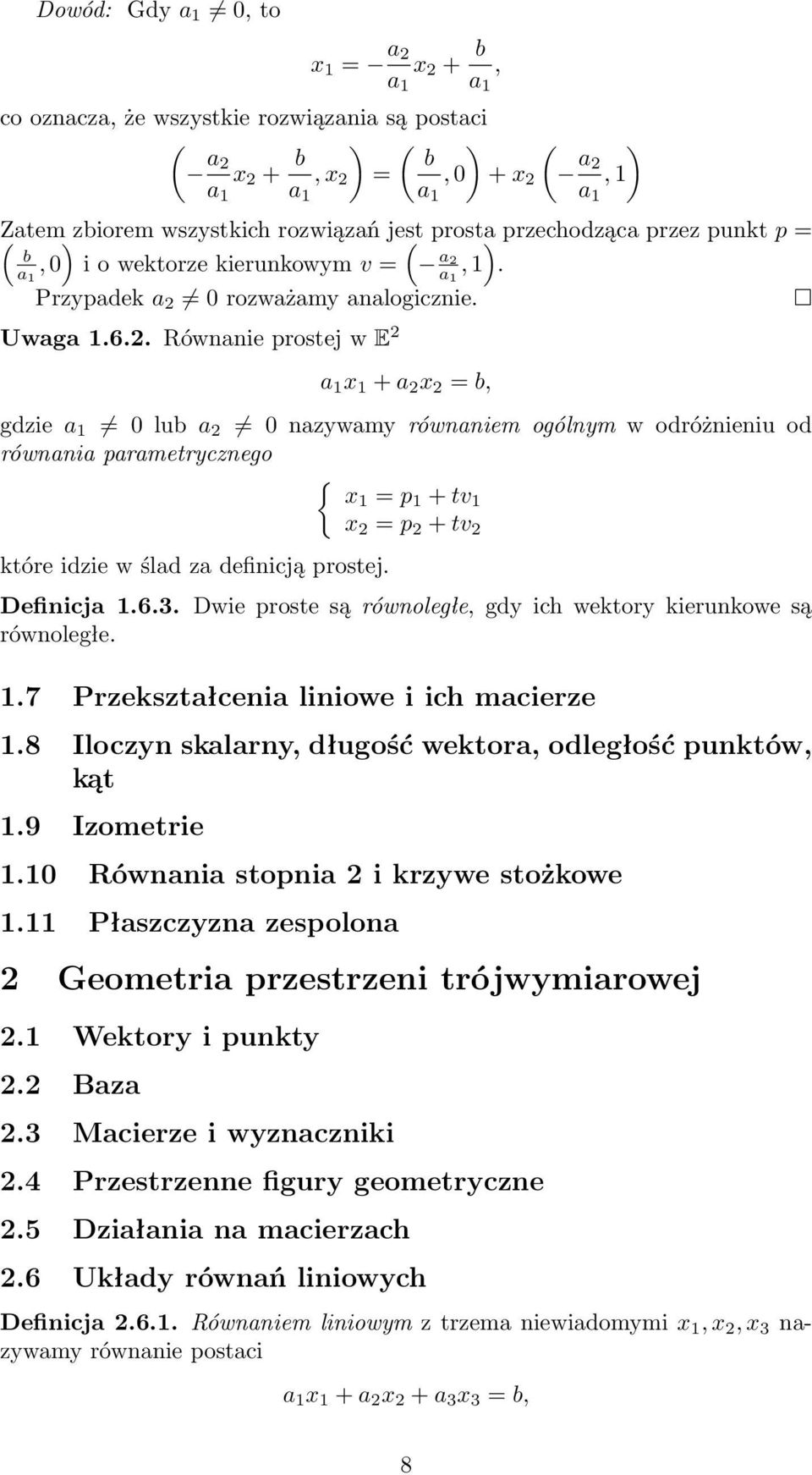 a 1, 1. Przypadek a 2 