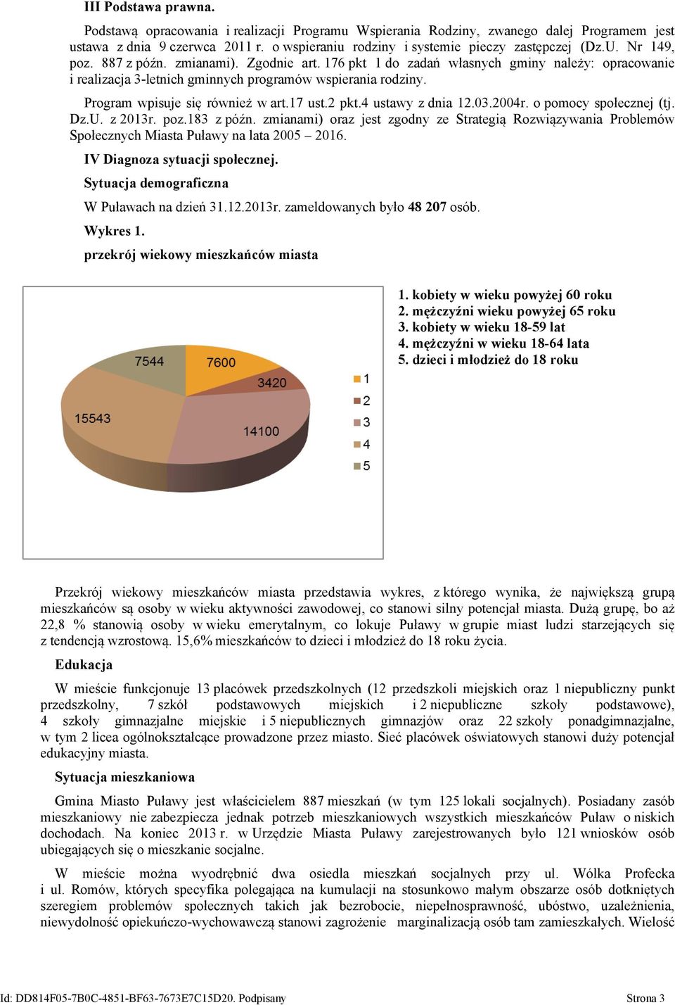 Program wpisuje się również w art.17 ust.2 pkt.4 ustawy z dnia 12.03.2004r. o pomocy społecznej (tj. Dz.U. z 2013r. poz.183 z późn.