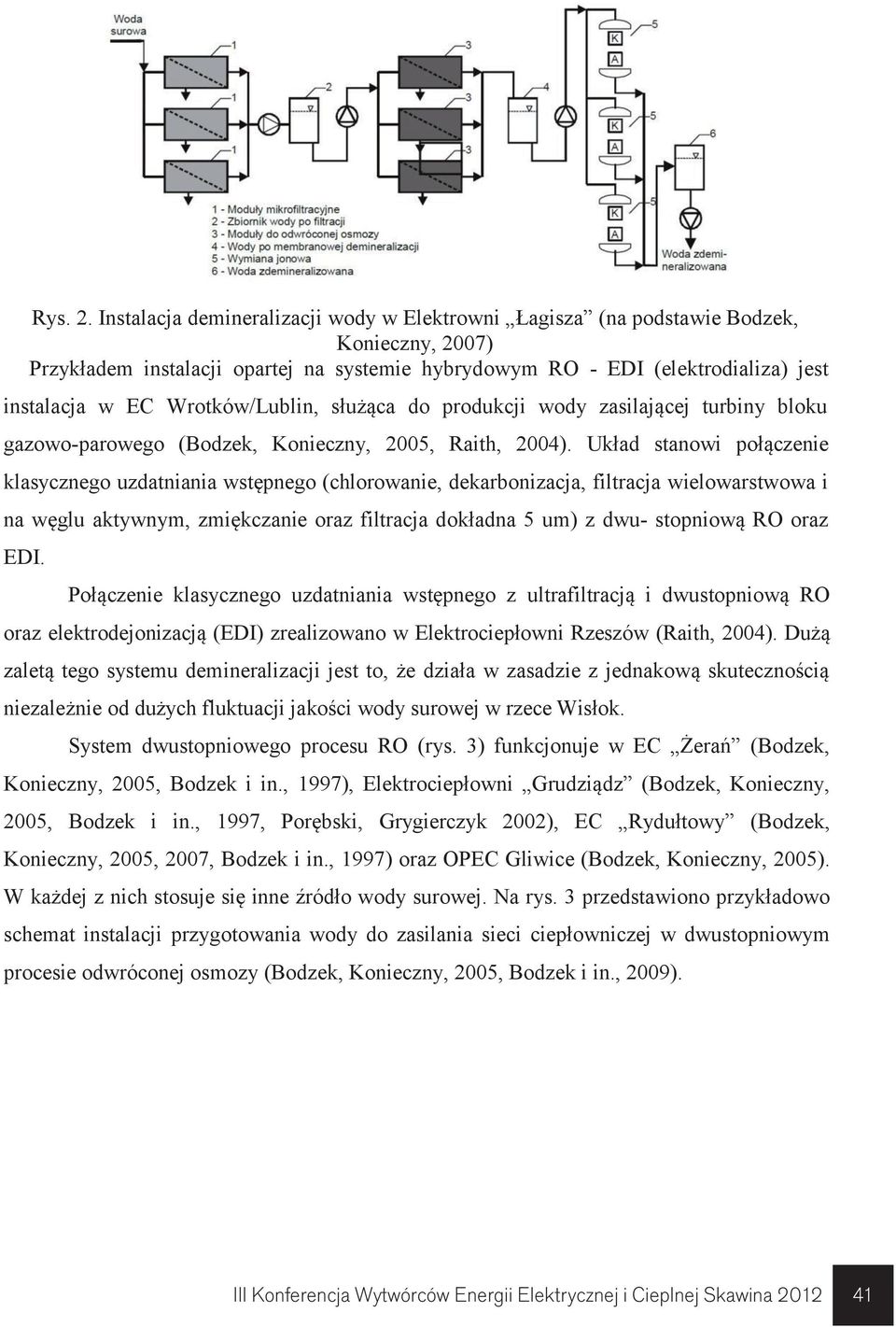 Wrotków/Lublin, służąca do produkcji wody zasilającej turbiny bloku gazowo-parowego (Bodzek, Konieczny, 2005, Raith, 2004).