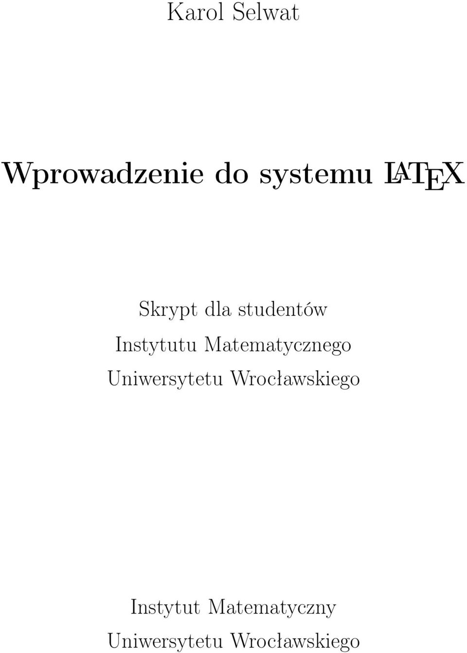 Matematycznego Uniwersytetu