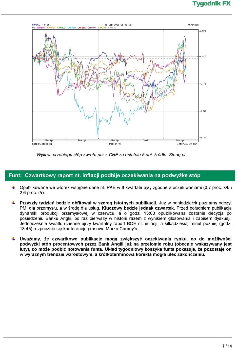 Już w poniedziałek poznamy odczyt PMI dla przemysłu, a w środę dla usług. Kluczowy będzie jednak czwartek. Przed południem publikacja dynamiki produkcji przemysłowej w czerwcu, a o godz.