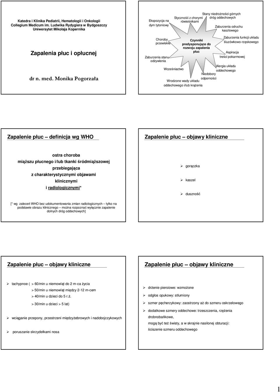 kaszlowego i opłucnej dr n. med.