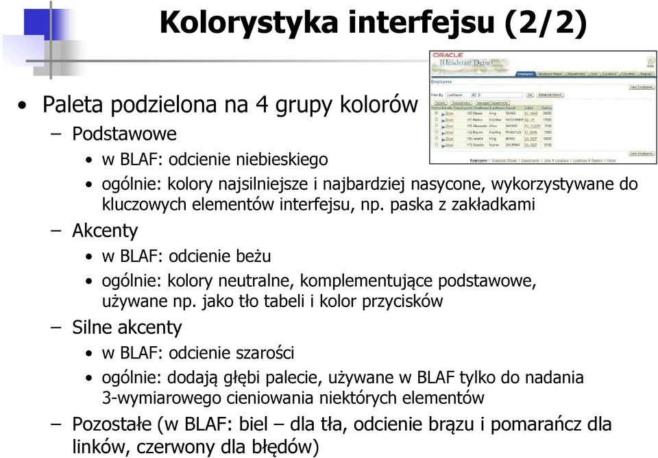 paska z zakładkami Akcenty w BLAF: odcienie beżu ogólnie: kolory neutralne, komplementujące podstawowe, używane np.