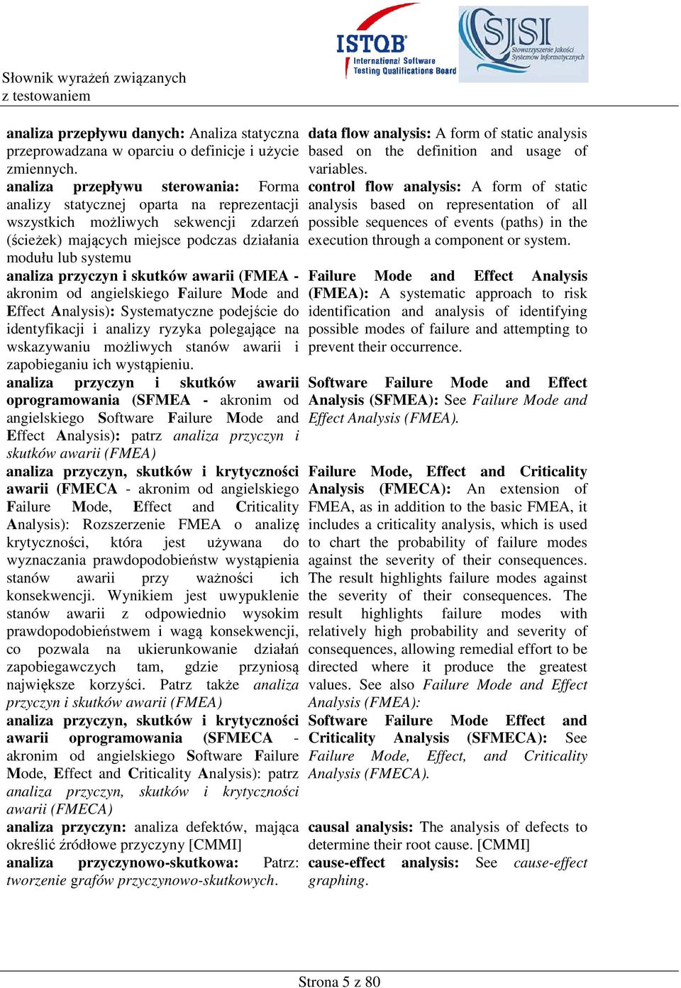 i skutków awarii (FMEA - akronim od angielskiego Failure Mode and Effect Analysis): Systematyczne podejście do identyfikacji i analizy ryzyka polegające na wskazywaniu możliwych stanów awarii i