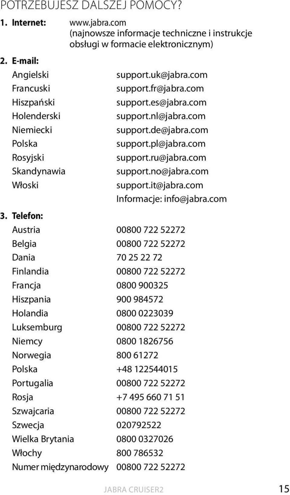 com Włoski support.it@jabra.com Informacje: info@jabra.com 3.