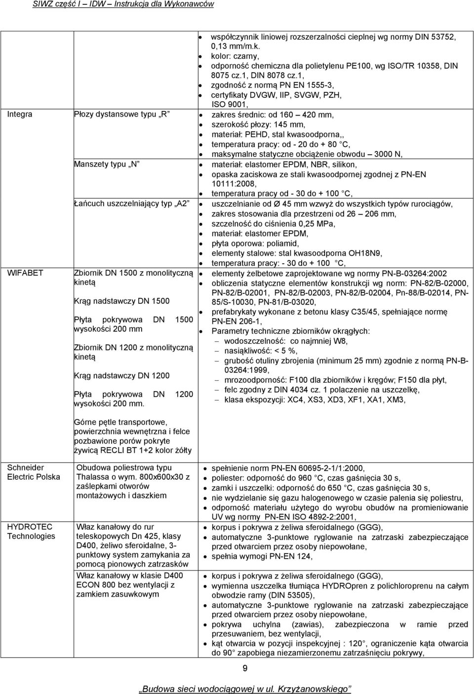 kwasoodporna,, temperatura pracy: od - 20 do + 80 C, maksymalne statyczne obciążenie obwodu 3000 N, Manszety typu N materiał: elastomer EPDM, NBR, silikon, opaska zaciskowa ze stali kwasoodpornej