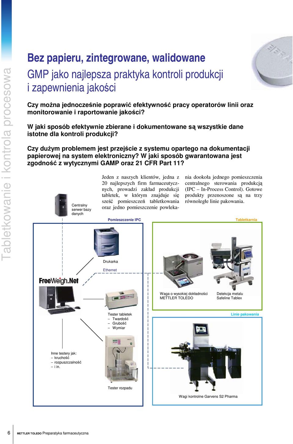 Czy duym problemem jest przejcie z systemu opartego na dokumentacji papierowej na system elektroniczny? W jaki sposób gwarantowana jest zgodno z wytycznymi GAMP oraz 21 CFR Part 11?