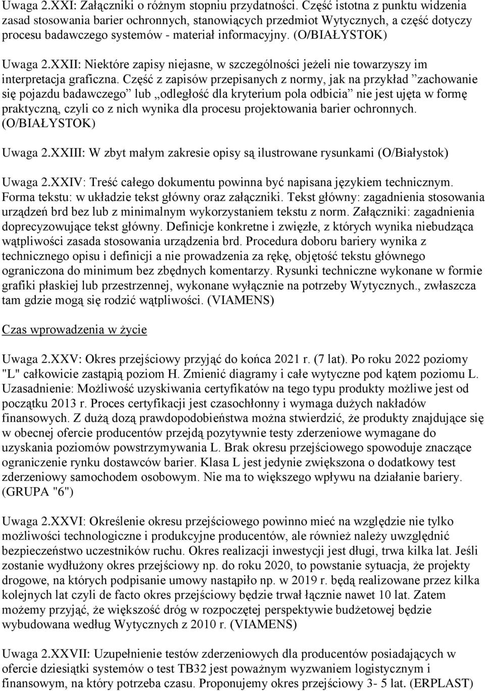 XXII: Niektóre zapisy niejasne, w szczególności jeżeli nie towarzyszy im interpretacja graficzna.