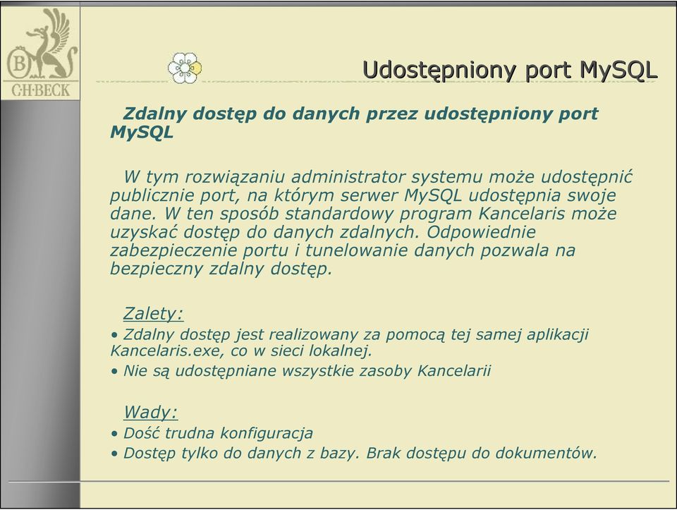 Odpowiednie zabezpieczenie portu i tunelowanie danych pozwala na bezpieczny zdalny dostęp.