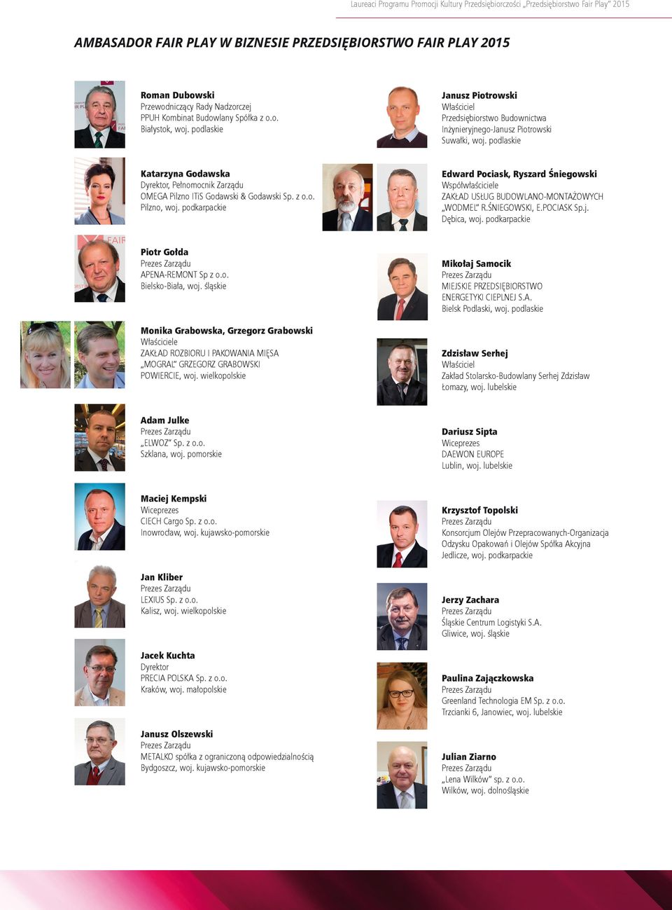 podlaskie Katarzyna Godawska Dyrektor, Pełnomocnik Zarządu OMEGA Pilzno ITiS Godawski & Godawski Sp. z o.o. Pilzno, woj.