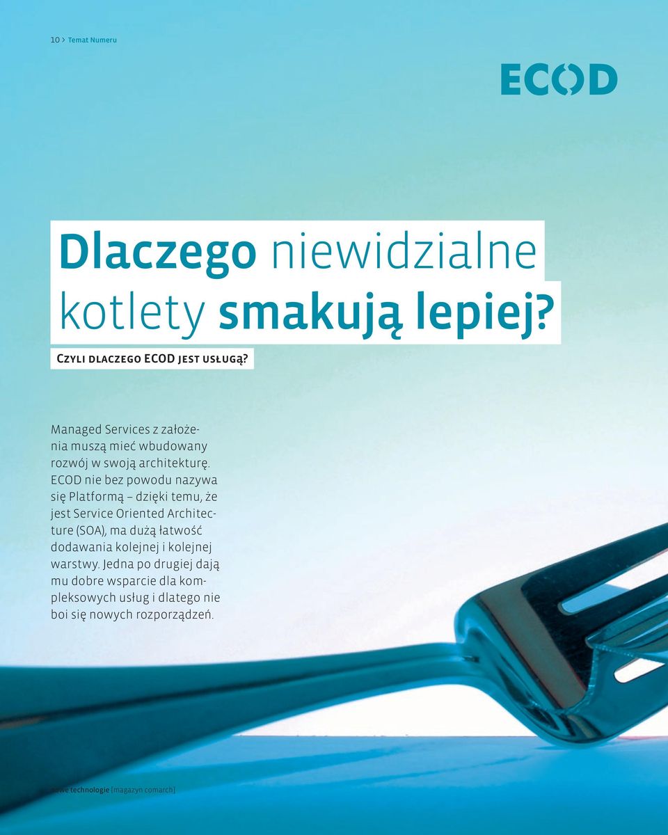 ECOD nie bez powodu nazywa się Platformą dzięki temu, że jest Service Oriented Architecture (SOA), ma dużą łatwość