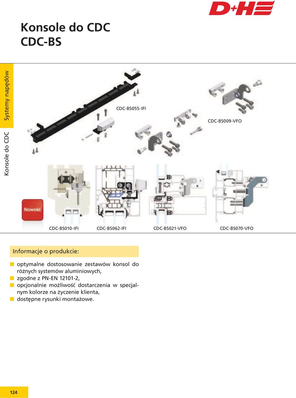 różnych systemów aluminiowych, zgodne z PN-EN 12101-2, opcjonalnie