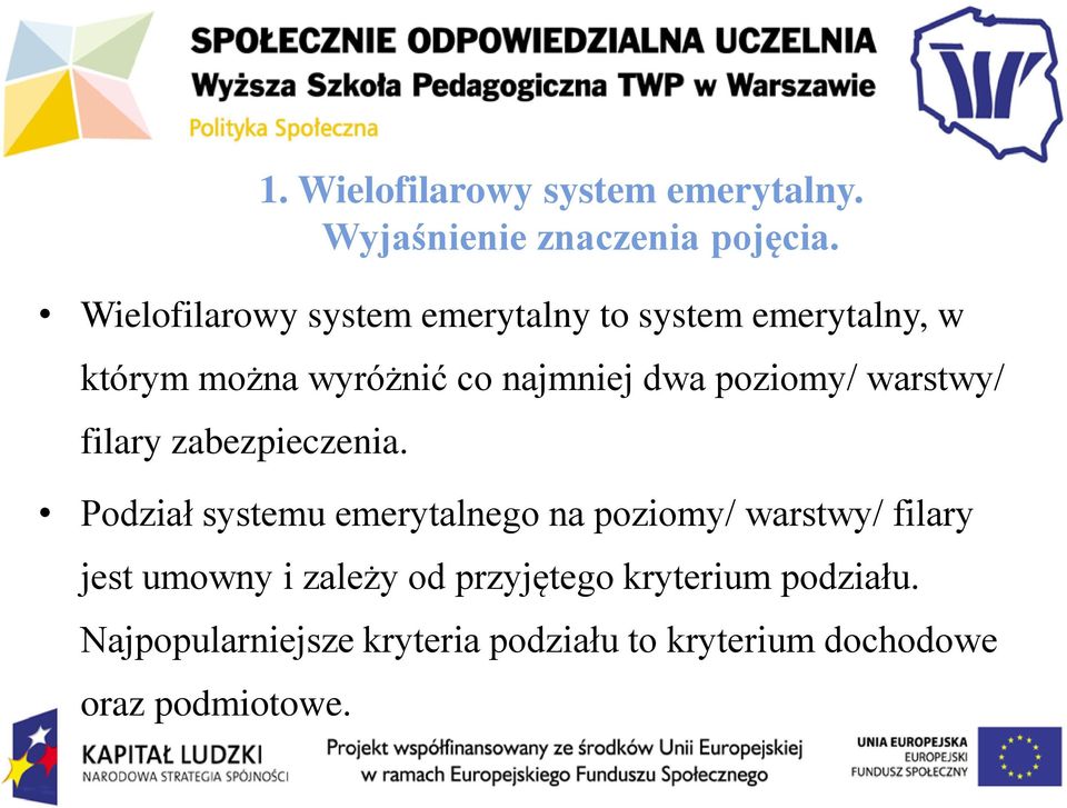 poziomy/ warstwy/ filary zabezpieczenia.