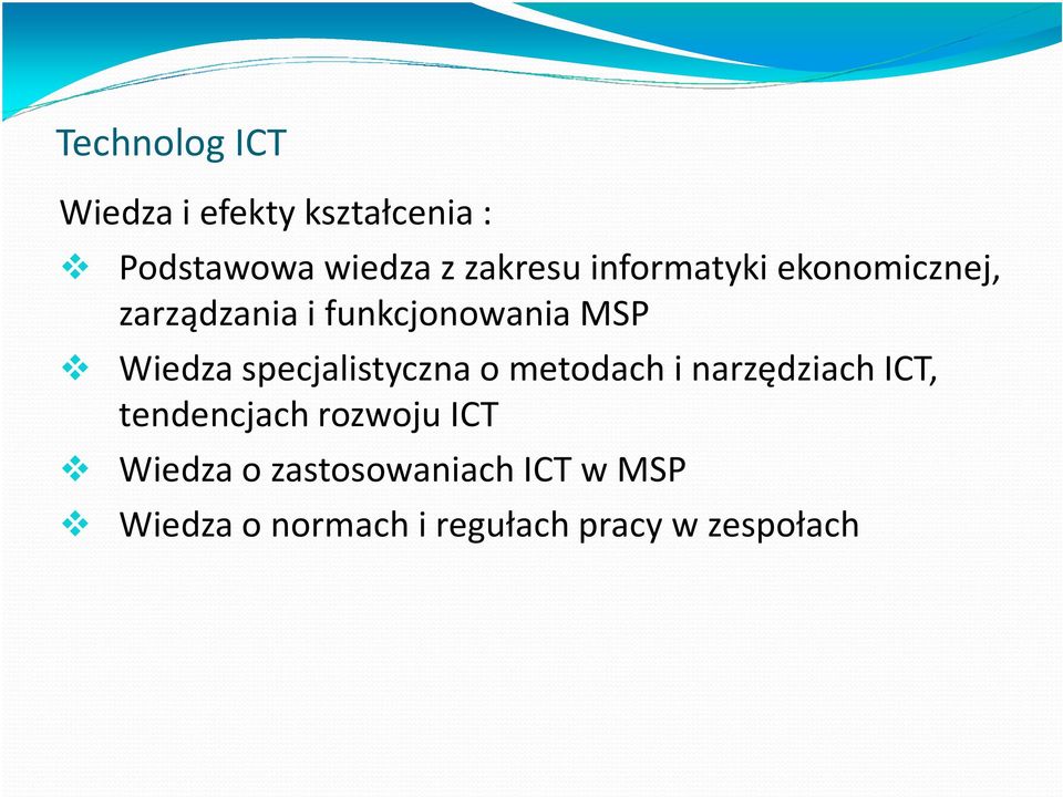 specjalistyczna o metodach i narzędziach ICT, tendencjach rozwoju ICT