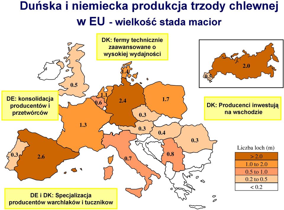 3 DE i DK: Specjalizacja producentów warchlaków i tucznikow 1.4 1.1 0.6 2.4 1.7 0.7 0.3 0.3 0.4 0.