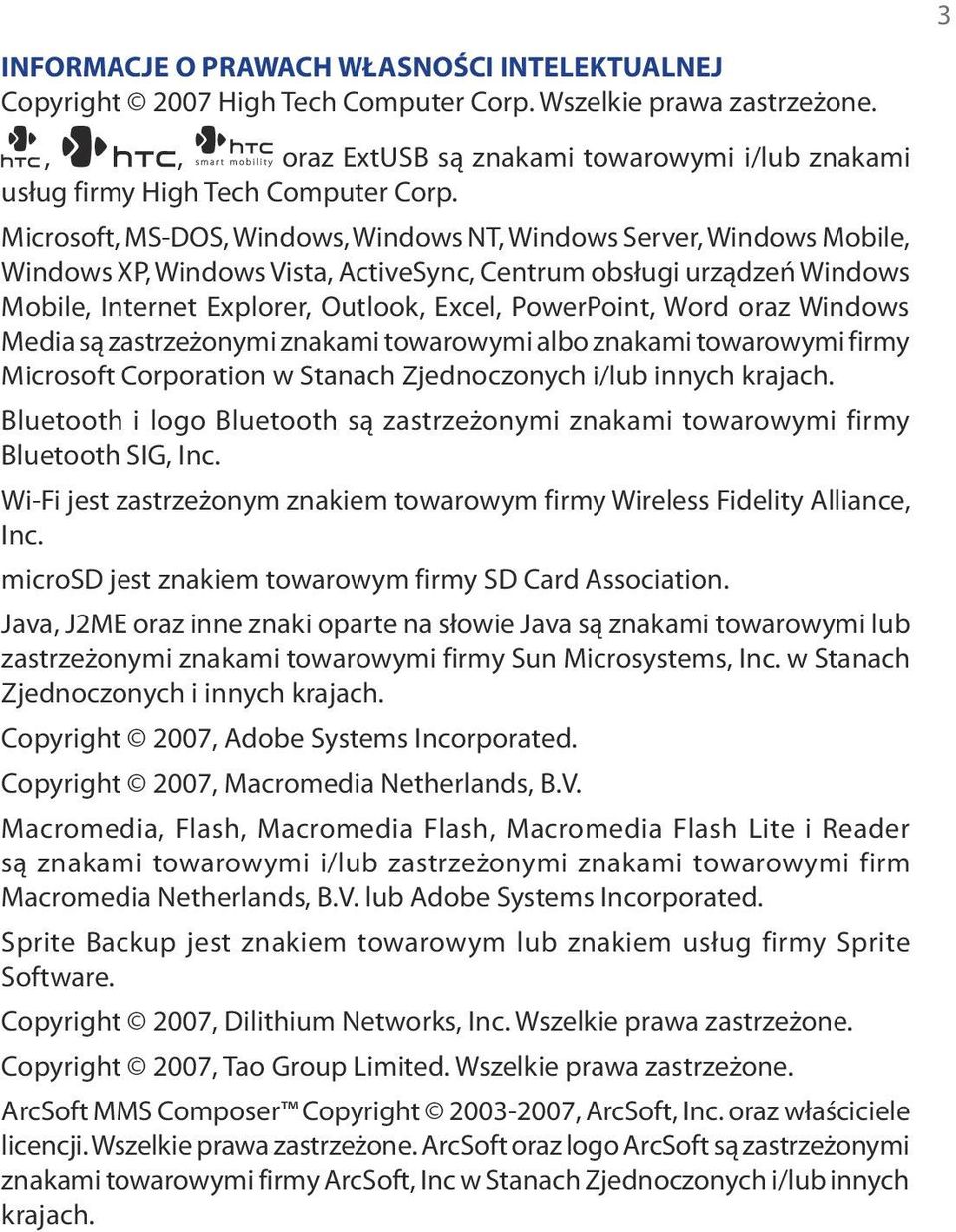 Word oraz Windows Media są zastrzeżonymi znakami towarowymi albo znakami towarowymi firmy Microsoft Corporation w Stanach Zjednoczonych i/lub innych krajach.