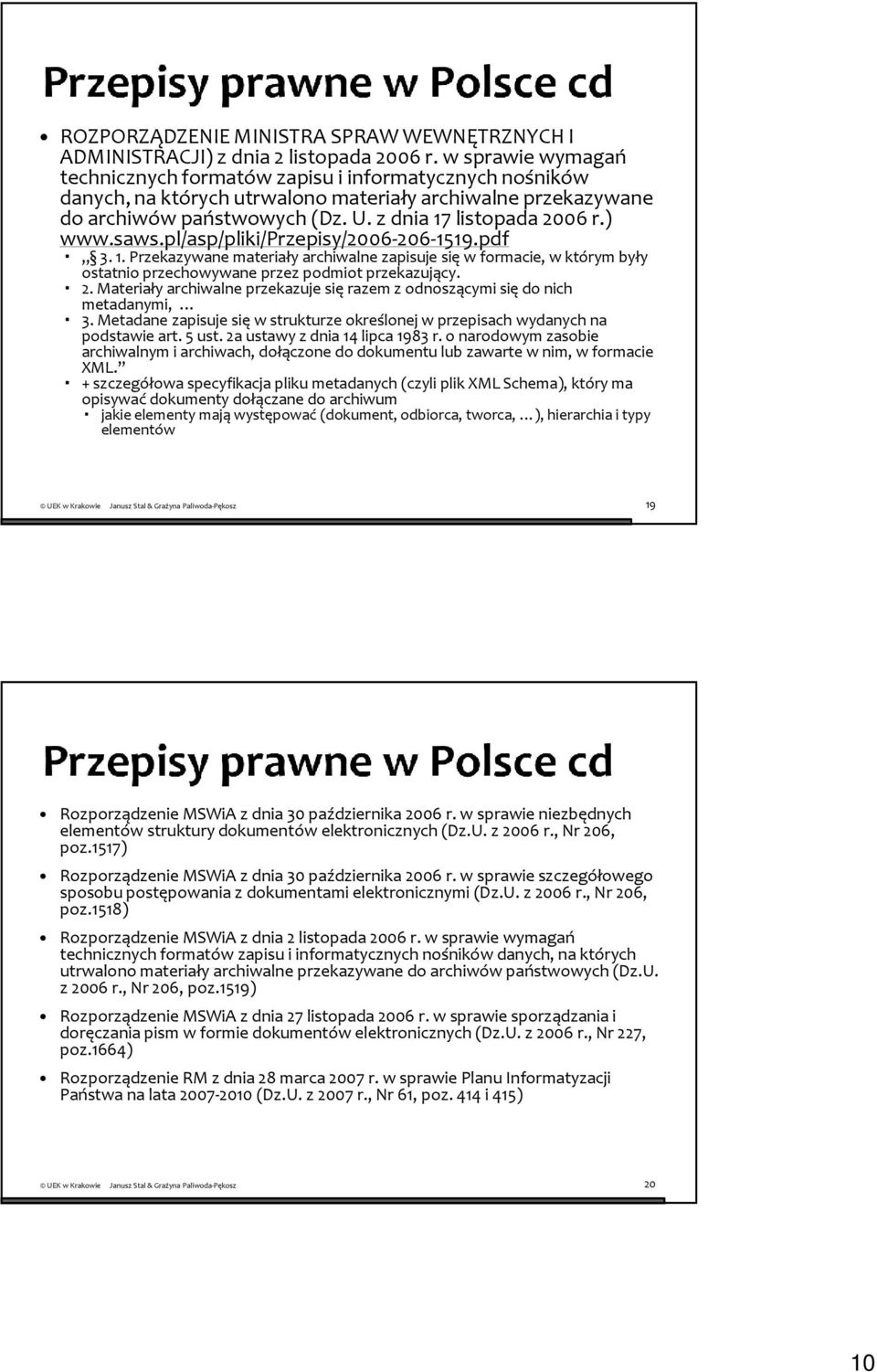 ) www.saws.pl/asp/pliki/przepisy/2006-206-1519.pdf 3. 1. Przekazywane materiały archiwalne zapisuje się w formacie, w którym były ostatnio przechowywane przez podmiot przekazujący. 2.