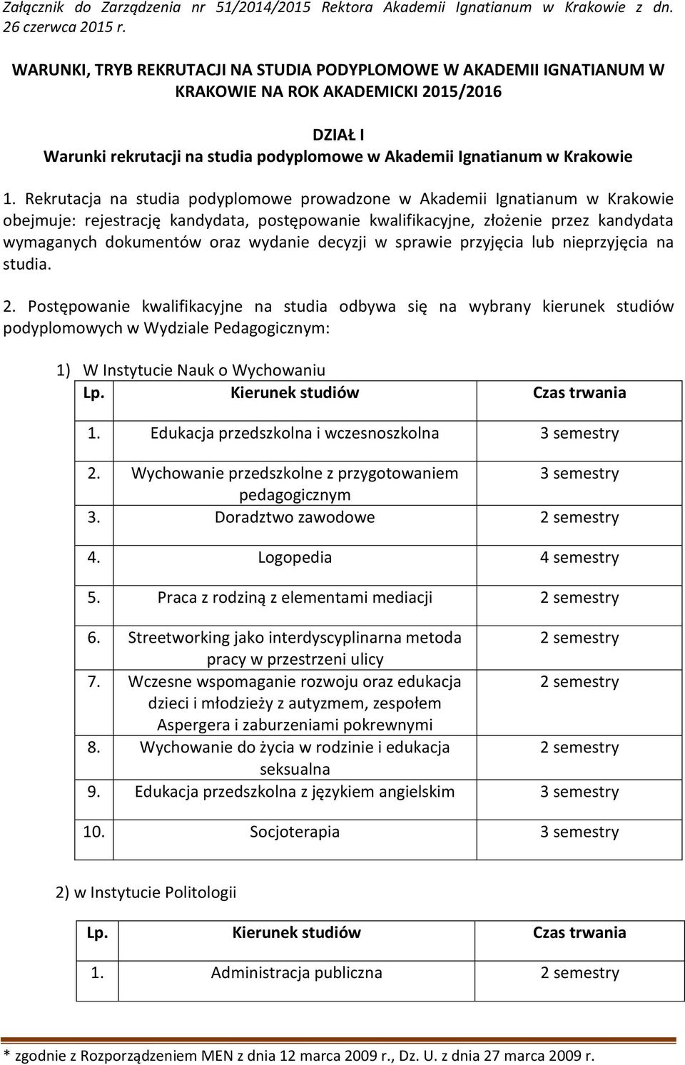 Rekrutacja na studia podyplomowe prowadzone w Akademii Ignatianum w Krakowie obejmuje: rejestrację kandydata, postępowanie kwalifikacyjne, złożenie przez kandydata wymaganych dokumentów oraz wydanie