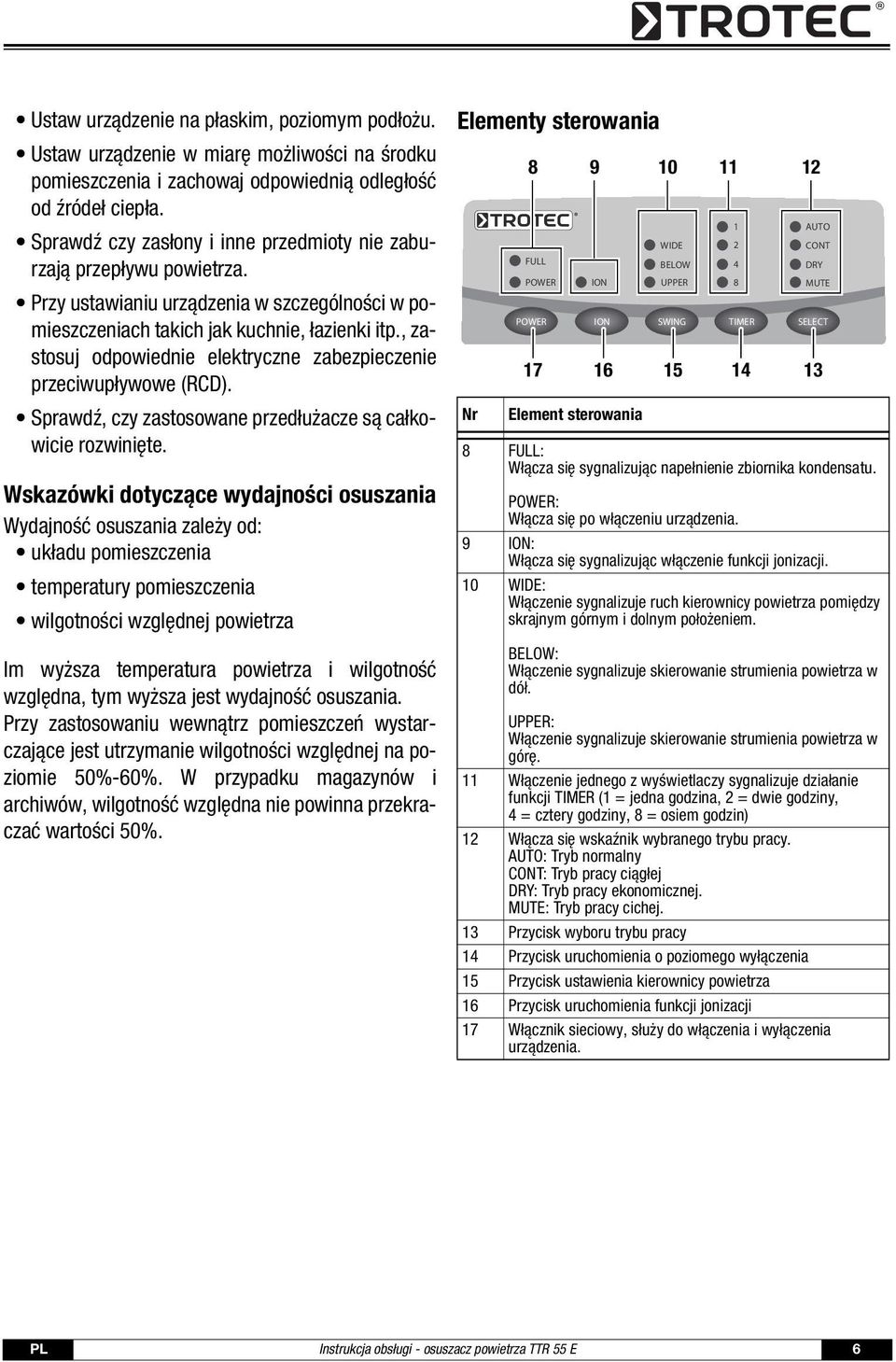 , zastosuj odpowiednie elektryczne zabezpieczenie przeciwupływowe (RCD). Sprawdź, czy zastosowane przedłużacze są całkowicie rozwinięte.