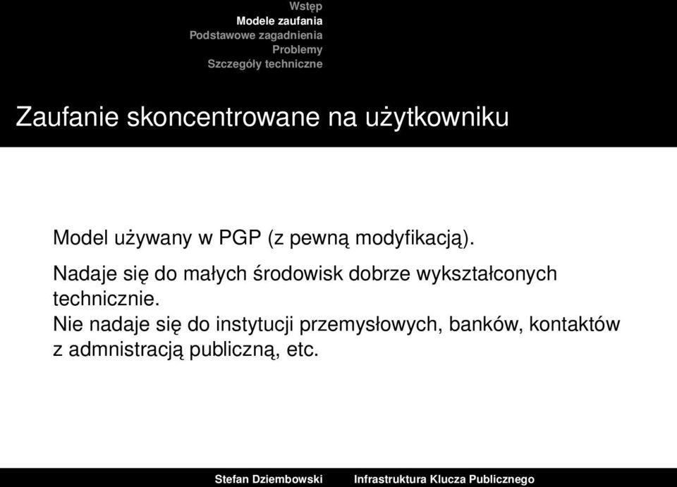 Nadaje się do małych środowisk dobrze wykształconych