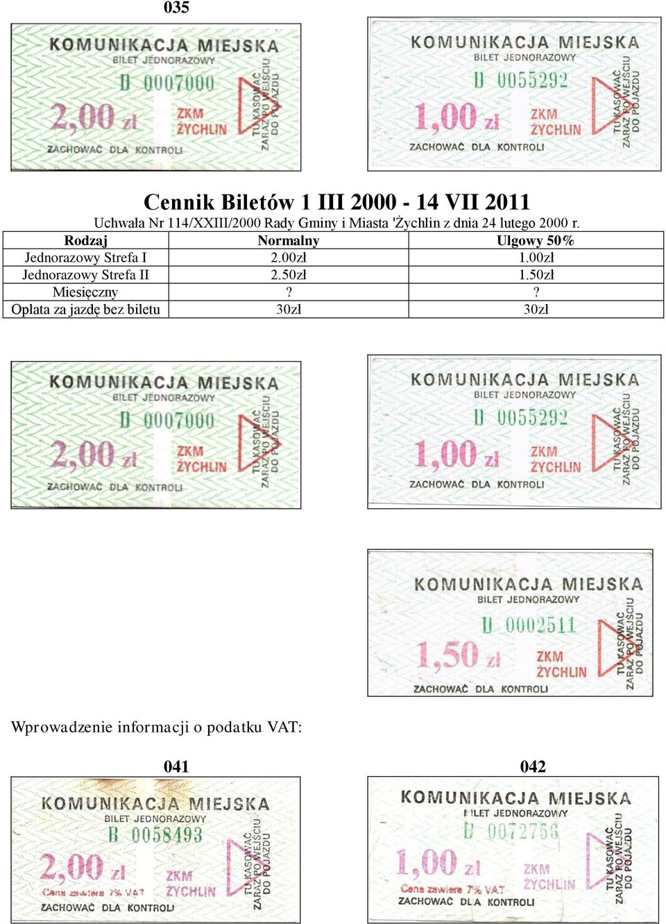 r. Jednorazowy Strefa I 2.00zł 1.00zł Jednorazowy Strefa II 2.