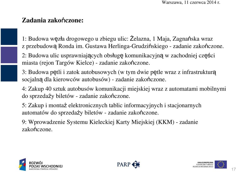 3: Budowa pętli i zatok autobusowych (w tym dwie pętle wraz z infrastrukturą socjalną dla kierowców autobusów) - zadanie zakończone.