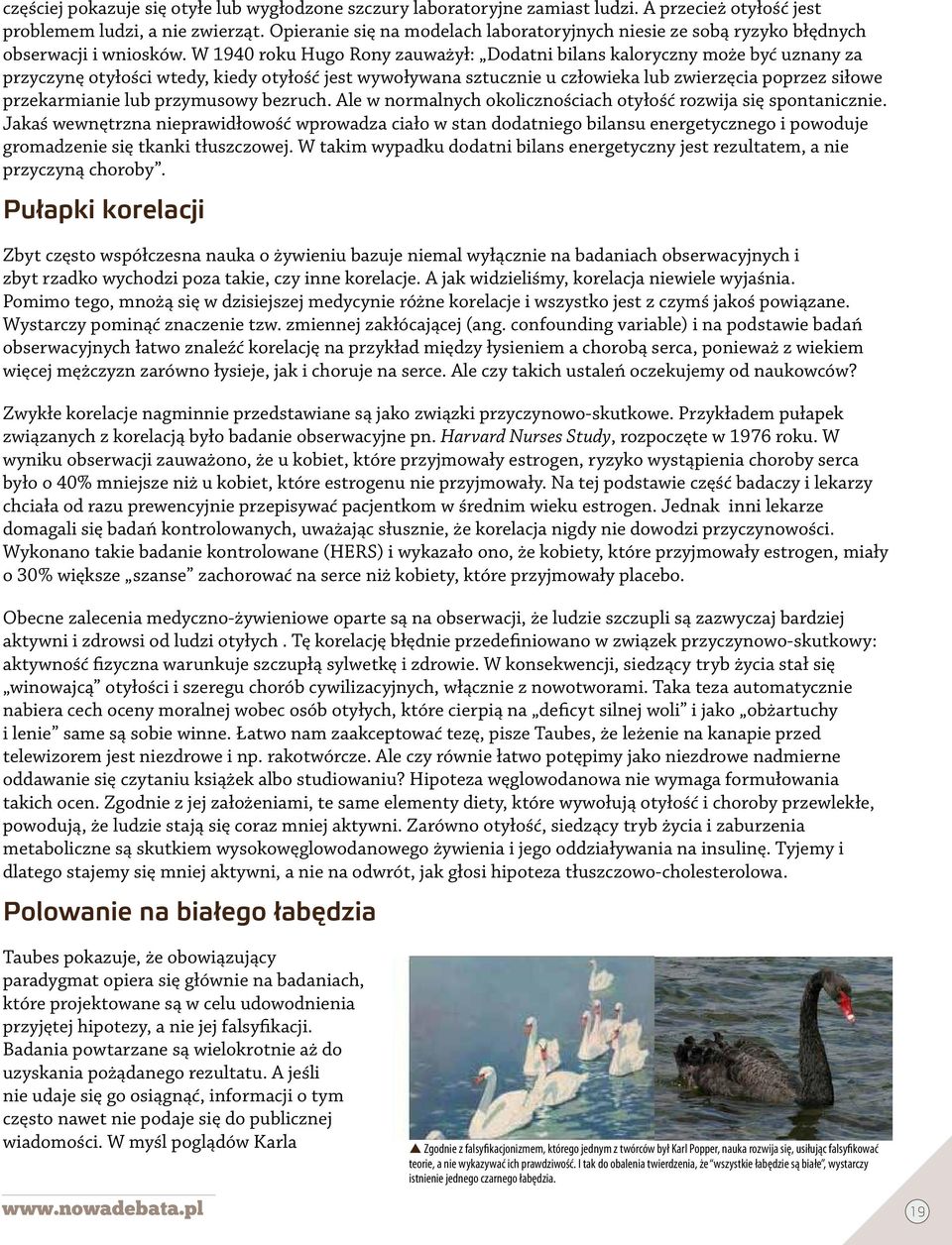 W 1940 roku Hugo Rony zauważył: Dodatni bilans kaloryczny może być uznany za przyczynę otyłości wtedy, kiedy otyłość jest wywoływana sztucznie u człowieka lub zwierzęcia poprzez siłowe przekarmianie